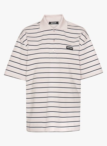Oversized Striped Short Sleeve Polo ROTATE Purple